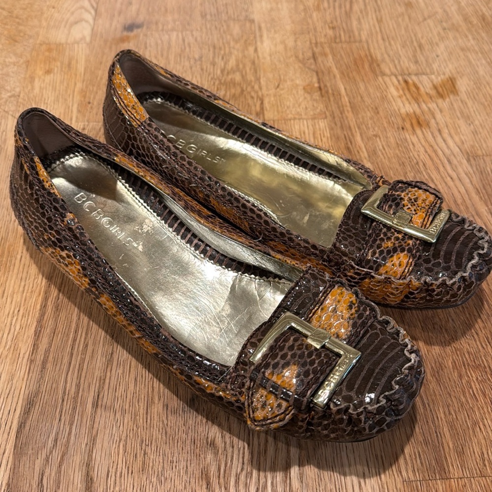 BCBGirls Snakeskin Buckle Flats - Picture 2 of 10